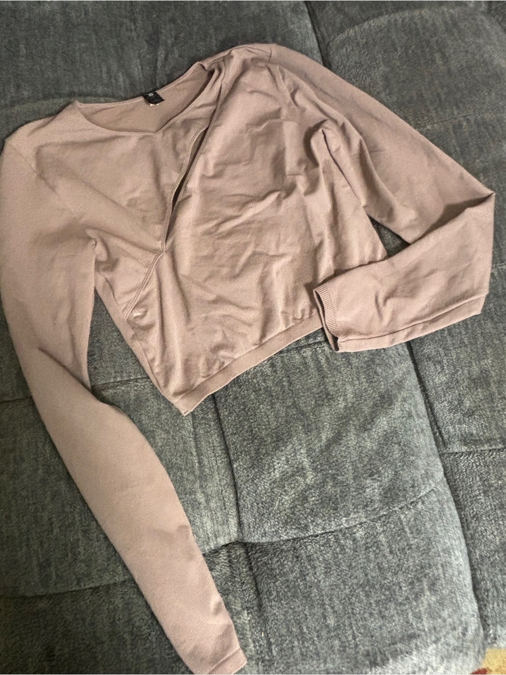 Velocity Cropped Long-Sleeve Top - Mauve Pink